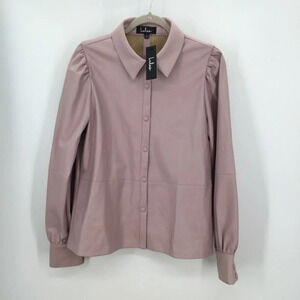 Lulu’s Women’s Shirt Jacket Blush Color Faux Leather NWT